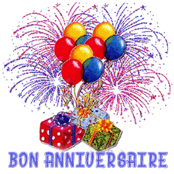 Gif bon anniversaire cadeaux ballons